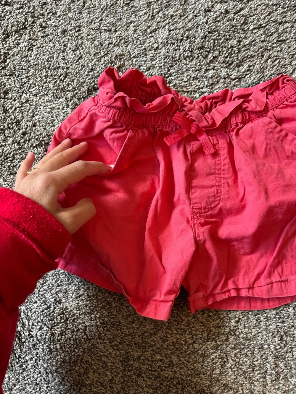 Gymboree Coral Pink High-Waist Paperbag Shorts